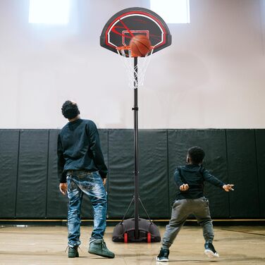 Yaheetech Portable Outdoor Basketball Hoop Stand with Wheels - Adjustable Height 217-277cm Black