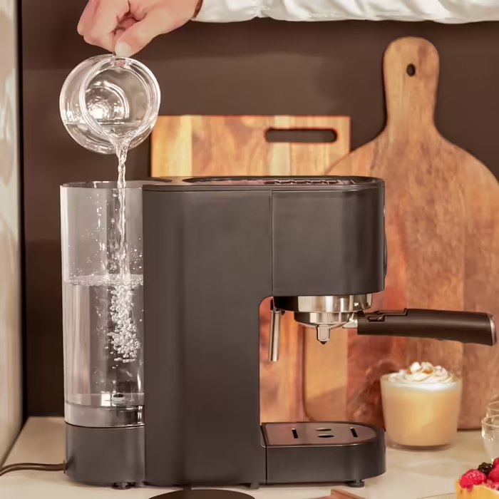 Cecotec Espressomaschine Espresso and Cappuccino Cafelizzia 790 Steel Pro. 1350W, Pressure Gauge, Thermoblock System, 20 Bar Pressure, Automatic Mode for 1-2 Coffees, Swivel Steam Wand, 1.2L, Stainless Steel (Black | Fast, With Pressure Gauge)