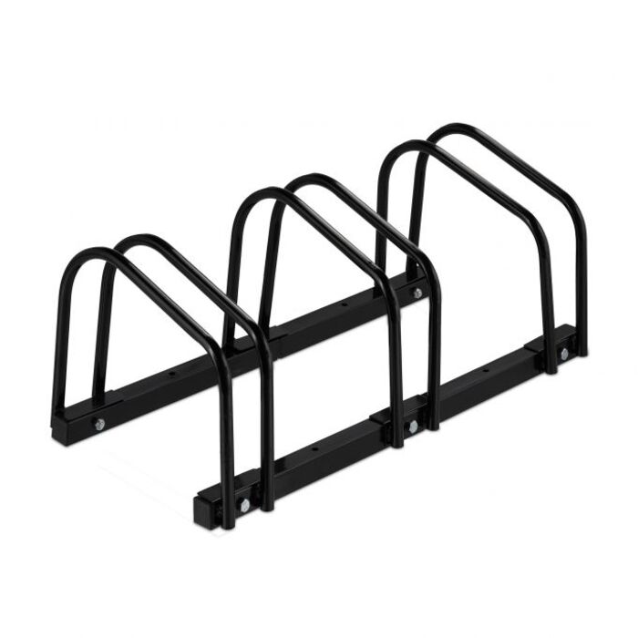 Relaxdays Bicycle Stand for 3 Bicycles, Black