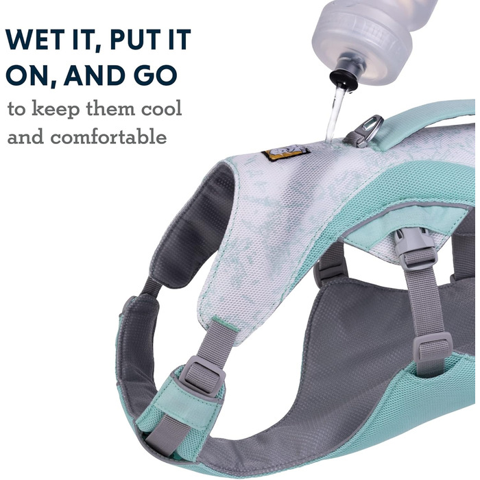 RUFFWEAR Swamp Cooler Dog Harness and Handle, Lightweight Running Gear Keeps Pets Cool in Hot Weather, Adjustable, Strong, and Cooling, 2 Leash Ports, (Large/XL, 81-107cm) (Sage Green, X-Small)