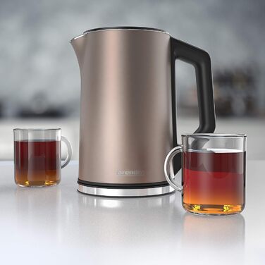 Електричний чайник Arendo ELEGANT з регулюванням температури 40-100°C, 1,5 л, 2200 Вт, бронзовий