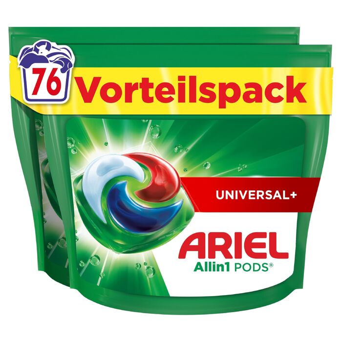 Капсули для прання Ariel All-in-1 Universal+, рідкий засіб для видалення плям, 76 шт