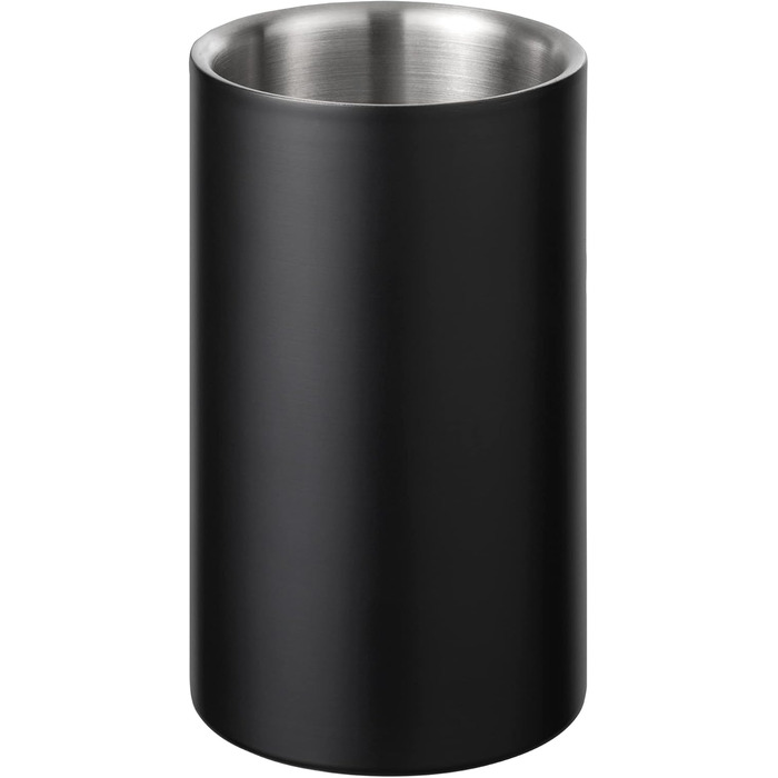 Blomus Easy Wine Cooler - Double Wall Stainless Steel - Fits Standard Wine Bottles - Moonbeam Black
