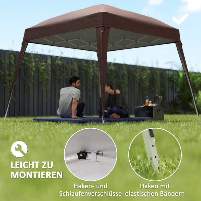 Outsunny Replacement Canopy Top for 3x3m Gazebo, Water-Resistant, Stable, Winter-Proof Gazebo Roof for Pop-Up Gazebo, Storm-Proof Party Tent, Replacement Cover with Single Roof Awning for Garden Gazebo, Coffee | Aosom