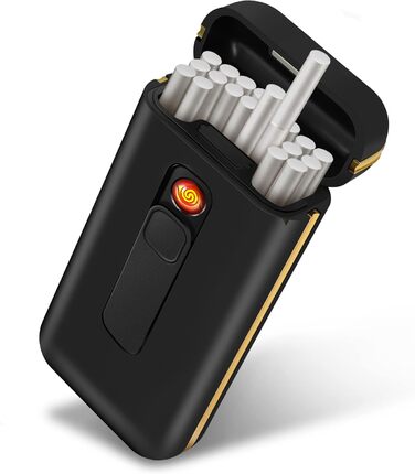 Електронне табакерне аксесуар Lafagiet XL666: кейс для сигарет з запальничкою, LED-дисплей, 18 шт. King Size, подарунок для чоловіків