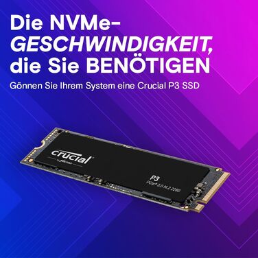 SSD Crucial P3 500GB M.2 NVMe PCIe Gen3 - Швидкий внутрішній накопичувач