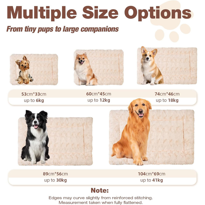 М'яка лежанка для собак Mora Pets: зручна та миюча, 74 x 46 см (XL 89 x 56 см, бежева)