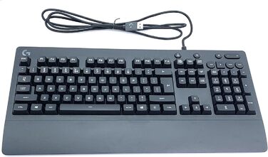 Ігрова клавіатура Logitech G213 Prodigy з RGB-підсвічуванням, програмовані клавіші G, мультимедійне керування, підставка для зап'ястя, захист від бризок, німецька QWERTZ-розкладка - Чорний QWERTZ, німецька версія
