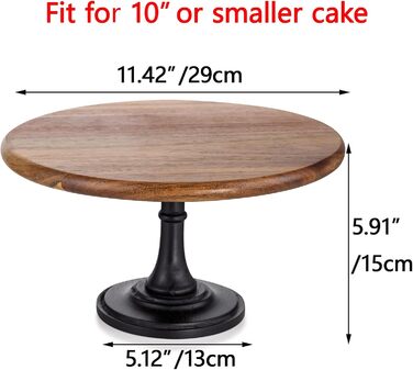 Дерев'яний підставка для тортів NUPTIO, набір 3 шт: рустикальний дизайн для весілля, дня народження, дитячого свята. Підходить для тістечок, десертів та чаю. Чорний колір, 29 см