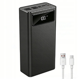 Потужний павербанк 50000 мАг, 4xUSB, USB-C, швидка зарядка (кабелі в комплекті)