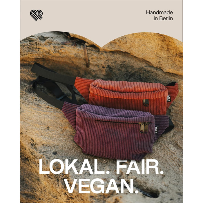 Чоловіча/Жіноча поясна сумка PP-Berlin чорного кольору з трьома відділеннями, ручної роботи, веганська, Made in Germany, для повсякденного використання та відпочинку