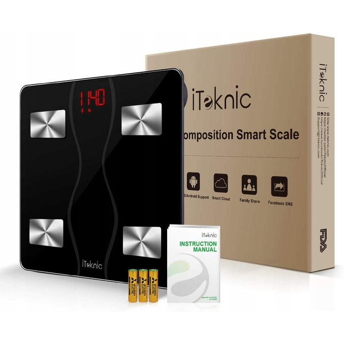 Аналітичні ваги для ванної з Bluetooth та мобільним додатком