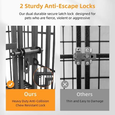 Клітка для собак BingoPaw XXXL, важка версія: подвійна клітка-перегородка з 2 дверцятами та піддоном, переноска для великих та середніх собак, 130x100x100 см (L: 95x58.5x82.5 см)