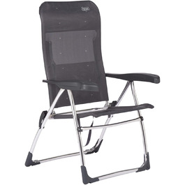 Скромна пляжна стільниця Crespo з алюмінію, розбірна, з високим сидінням з міцної тканини Multifibra (темно-сіра)