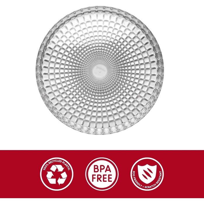 Guzzini - Tiffany, Round Tray - Transparent, Ø35.6x h4 cm - 19890100