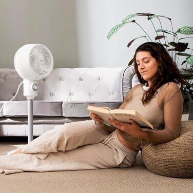 Вентилятор підлоговий Cecotec EnergySilence 1000 Cyclone Smart, 60 Вт, діаметр 9 дюймів, 3 швидкості, 3 режими, таймер 7 годин, сенсорне керування, автоматичне гойдання