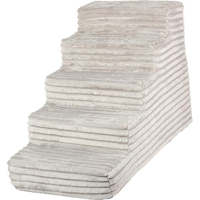 Сходинка для собак та котів Boutique Zoo | 50 см | 3 сходинки | М'який велюр | Сірий колір