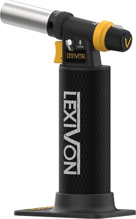 Газовий пальник-фламбер LEXIVON LX-761, потужний кулінарний пальник з алюмінієвим баком для кухні, паяння та десертів