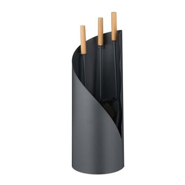 Relaxdays 4-Piece Fireplace Set with Stand