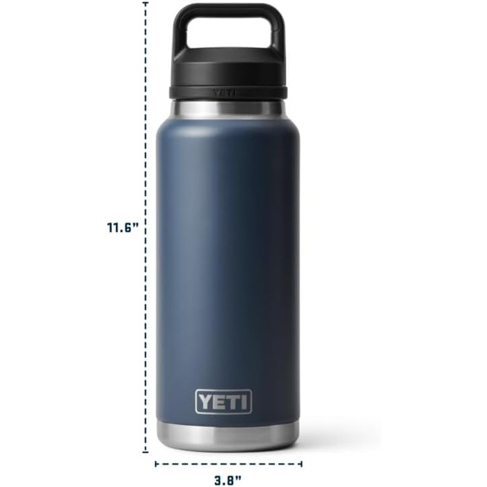 YETI Rambler 36 oz Chug Cap Bottle - Vacuum Insulated Stainless Steel, Firefly Yellow