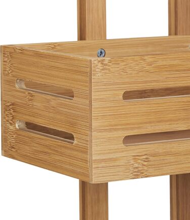 Relaxdays Shower Shelf Bamboo H x W x D: 65 x 28 x 15.5 cm Shower shelf made of wood as a hanging shelf for the shower with 3 shelves, shower basket as a bathroom shelf for hanging and a rust-free bathroom cabinet and shelf, natural