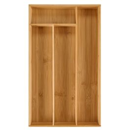 Органайзер для столових приборів Blumtal з бамбука, розсувний, 5-7 відділень, для кухонних шухляд (49x27 см, сумісний з IKEA Maximera)