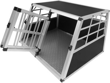 Транспортна переноска для собак та котів, алюмінієва, з подвійним відсіком - переноска для автомобіля