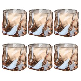 Набір склянок 6 шт. 200 мл - склянки для віскі з кришталю (коричневі), склянки для кави, коктейлів, напоїв, чаю, соку. Можна мити в посудомийній машині
