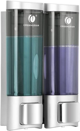 Ручний дозатор мила CHUANGDIAN, настінний, 200 мл, білий (подвійний сріблястий)