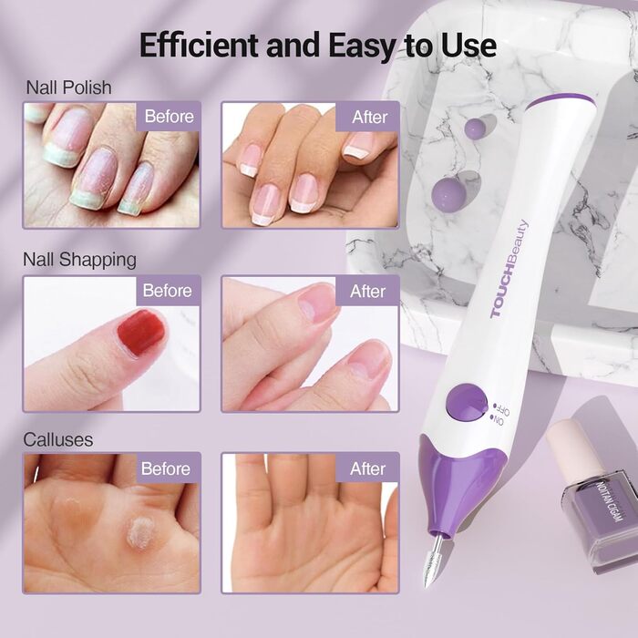 TOUCHBeauty Електричний фрезер для нігтів 5-в-1, бездротовий, манікюр/педикюр, набір з LED/UV сушаркою, AG-1335C (Лідний)