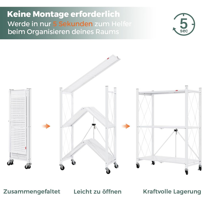 Deanic 5-Tier Folding Heavy Duty Shelving Unit