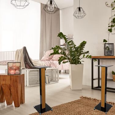 Ексклюзивні підставки для колонок BS03 чорного глянцю з декоративною вставкою Erle