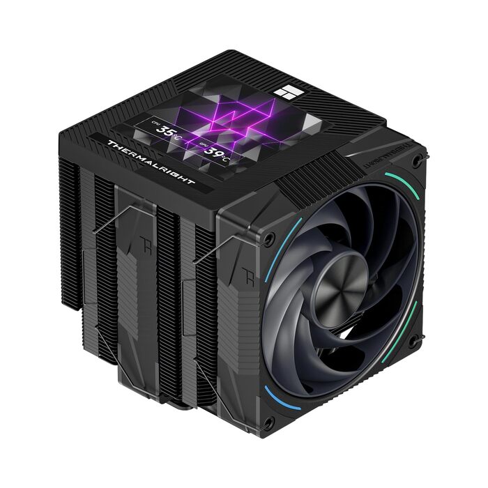 Кулер для процесора Thermalright Phantom Spirit 120 EVO, 7 теплових трубок, 2 PWM вентилятори, 2150 RPM, сумісність з AMD AM4/AM5 та Intel LGA 115X/1200/1700/1851/20XX, чорний