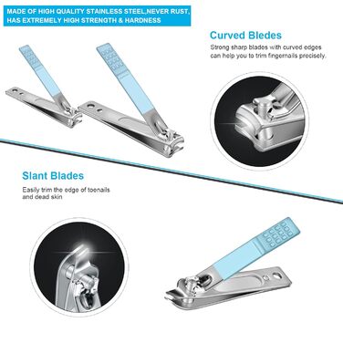 Набір для манікюру та педикюру Leipple: професійний набір інструментів для догляду за нігтями з нержавіючої сталі (18 шт.) + стильна сумка з шкіри