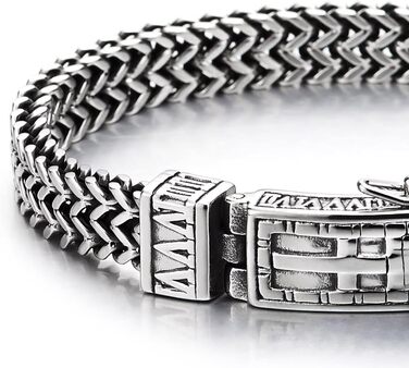 Чоловічий браслет COOLSTEELANDBEYOND Franco з ланцюгом та квіткою лілій, з нержавіючої сталі, сріблястого кольору