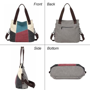 Сумка жіноча Canvas через плече Hobo великої місткості, повсякденна, для школи/шопінгу, ретро стиль (Червона)