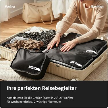 Органайзер для валізи Cipway, 5 шт. - кубики для одягу, нейлон, сірий (5PCS, чорний)