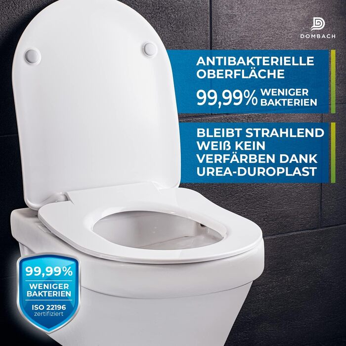 Сідіак для унітаза DOMBACH Premium D-подібний (Aliano) з мікроліфтом (м'яке закриття), знімний, білий