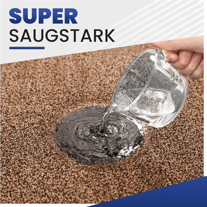 Килимок придверний Mibao SoftStep Luxus 60x90 см, коричневий - антиковзкий, вологопоглинаючий, для дому та коридору, машинне прання