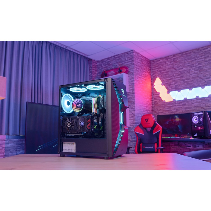 Корпус Aerocool Cronus Mid Tower для ігрового ПК з RGB підсвічуванням, вентилятором 140 мм та скляною бічною панеллю, підтримкою водяного охолодження та кабелеуправлінням, чорний