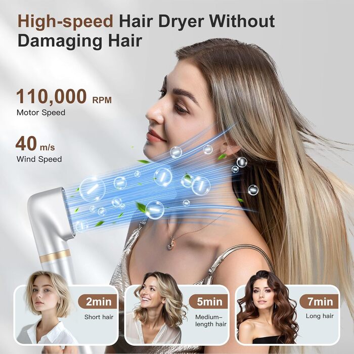 Набір Airstyler Blanco: фен-щітка, плойка для локонів, 1000W, багатофункціональний, для укладки, сушки, об'єму