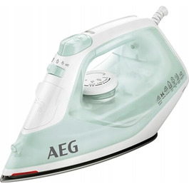 Праска AEG 2400 Вт, керамічна підошва, паровий удар 110 г, резервуар 250 мл, зелена