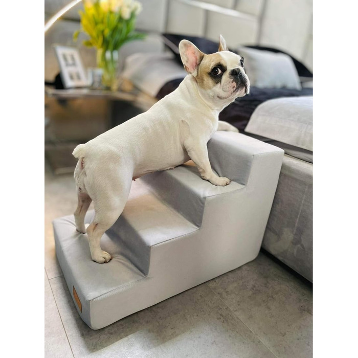 Сходинки для собак Velinda з 4 ступенями, котяча драбина, допомога у вході для домашніх тварин, матеріал - піна (темно-синій, Cord)