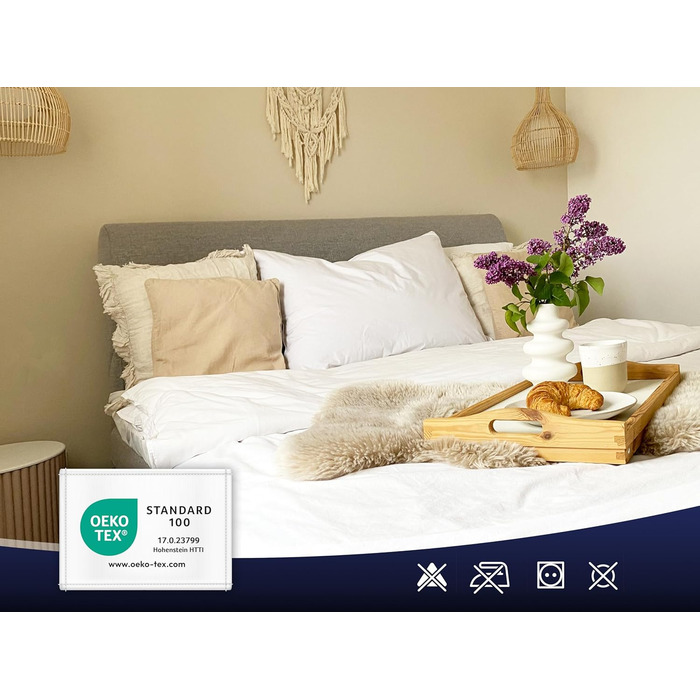 ZOLLNER 2-Pack Deluxe Down Pillow - Made in Germany – Suitable for allergy sufferers – Cover made of high-quality Mako cotton - washable up to 60°C - 60x80 cm - Hotel quality 60 x 80 cm 2-pack