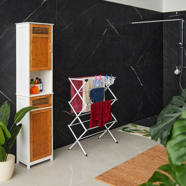 Relaxdays Folding Clothes Drying Rack, Metal