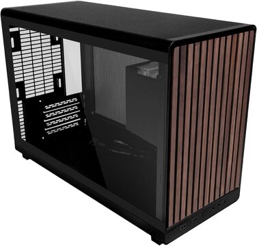Корпус Lian Li DAN Cases A3 Wood Edition для ПК Micro-ATX з темперованим склом та дерев'яними вставками з чорного горіха