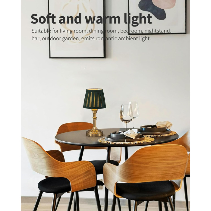 Настільна LED лампа бездротова з акумулятором, димування, сенсорна, бронзова (2 шт) для вітальні, спальні, ванної