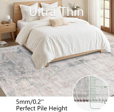 Килим для вітальні 160x230 см, абстрактний, короткий ворс, для спальні, миючий, сучасний, м'який, для їдальні, дитячої кімнати, бежевий (прямокутний)