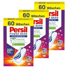 Капсули для прання Persil Power Bars Color для кольорових речей, 180 завантажень, гігієнічна чистота від 20°C, екологічна упаковка