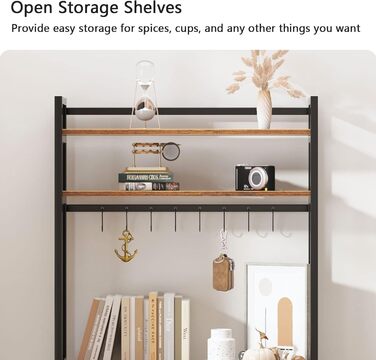 Стелаж для кухні SogesHome 5-ярусний, з гачками, 80x40 см, вінтаж